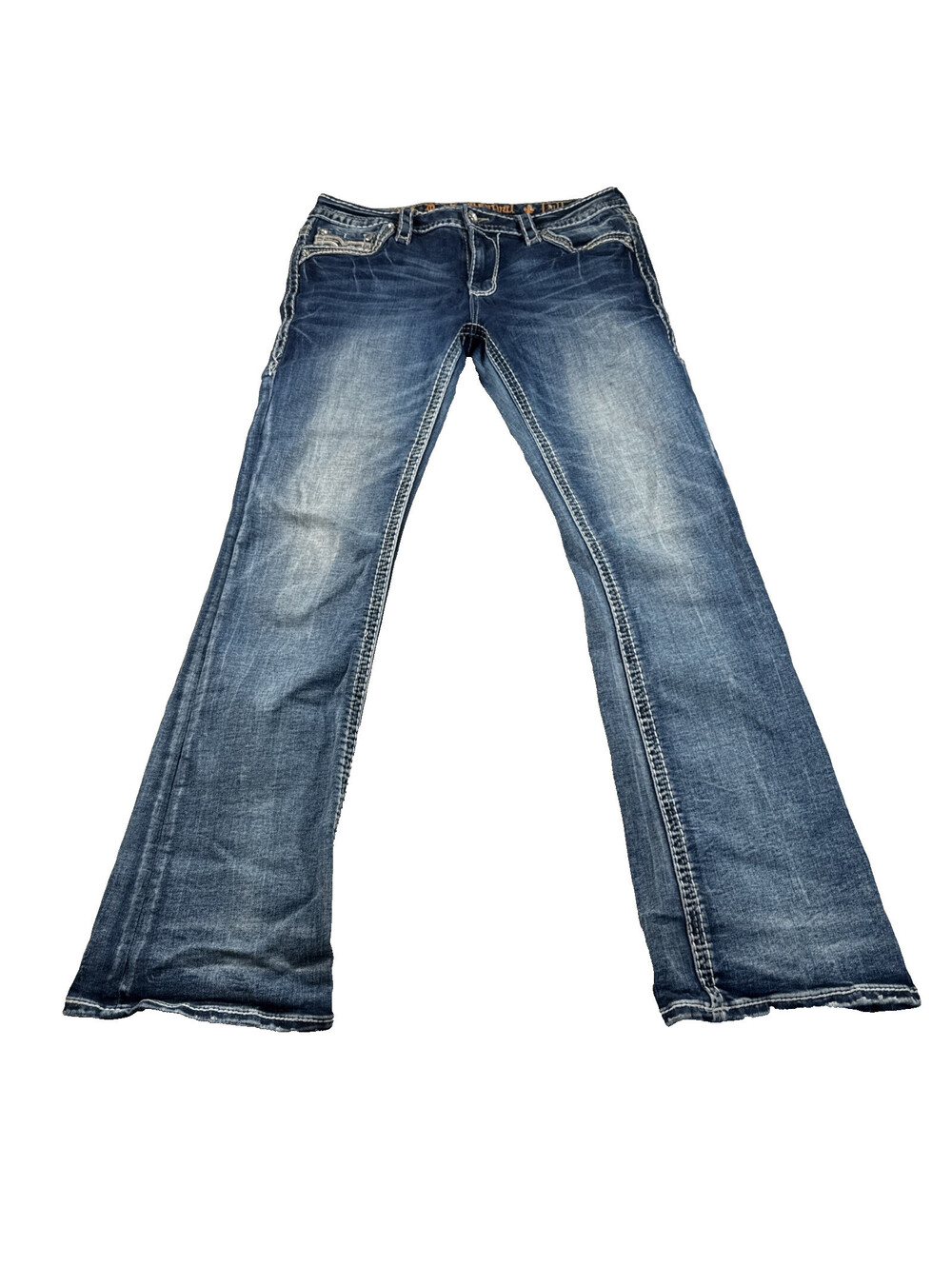 Rock Revival Mens Blue Jeans Size 31 Boot Cut Mid Rise Pre Own
